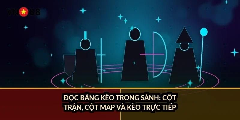 Đọc bảng kèo trong sảnh: cột trận, cột map và kèo trực tiếp